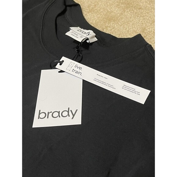 TOM BRADY BRAND ORGANIC RECYCLED VARSITY SHORT SLEEVE TEE JET BLACK SIZE MEDIUM - Picture 3 of 4